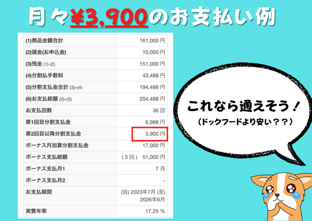 所沢市　パーソナルトレーニングジム　SevenEight　分割支払い3900円